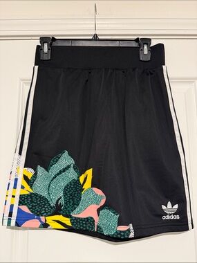 adidas Black Skirt with Multicolor Floral Accent